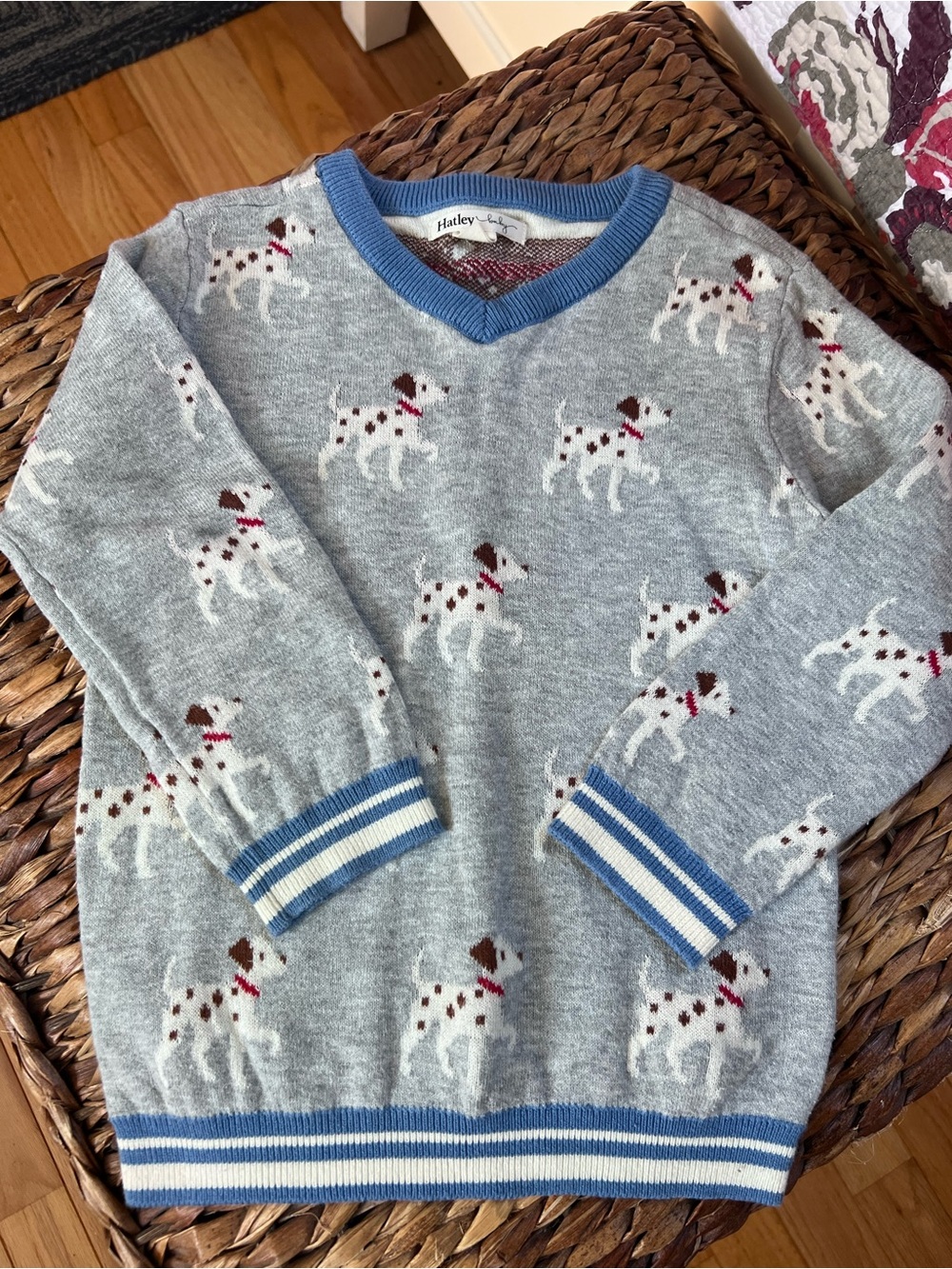 Hatley Blue and Cream Knit Sweater (Kids 4T)